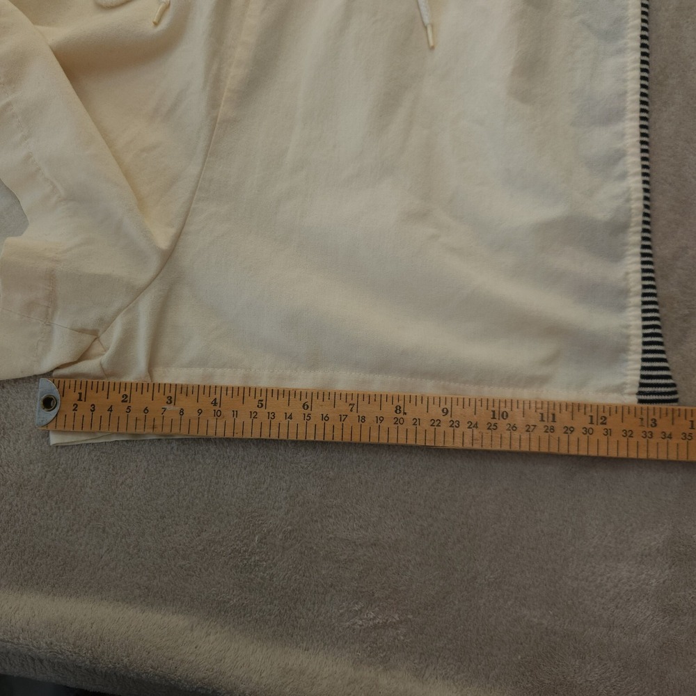 Vintage Gitano Romper L Nautical Marine Ship Compass 80s Cream Striped Retro 90s - Picture 9 of 13